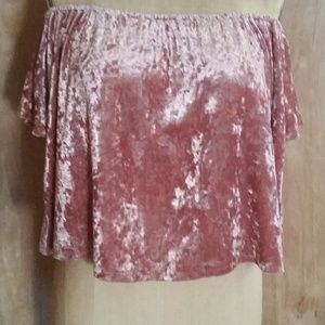 Forever 21 velvet pink off the shoulder